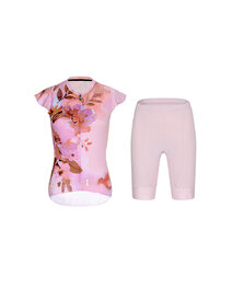 RIVANELLE Cycling short sleeve jersey and shorts - MISS FLOWERY - pink